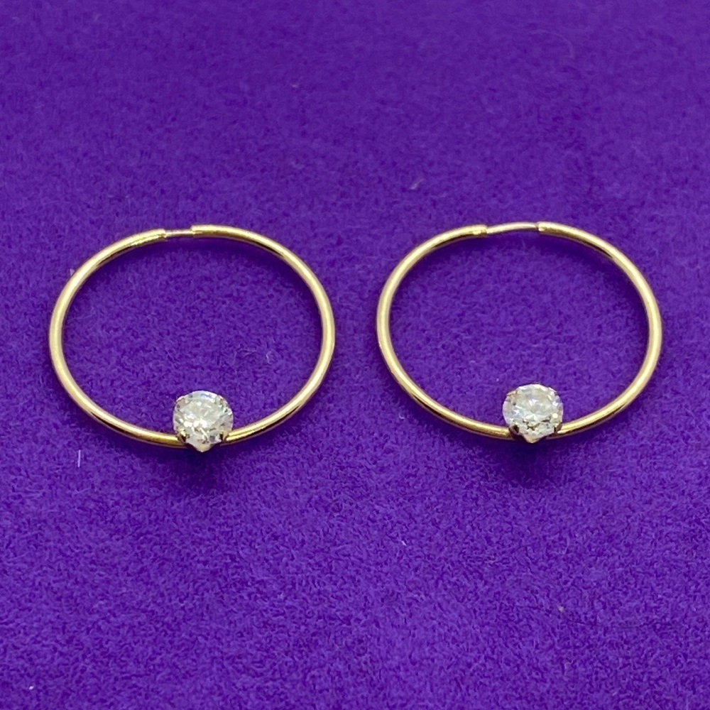 💛 Gold & CZ Hoop Earrings